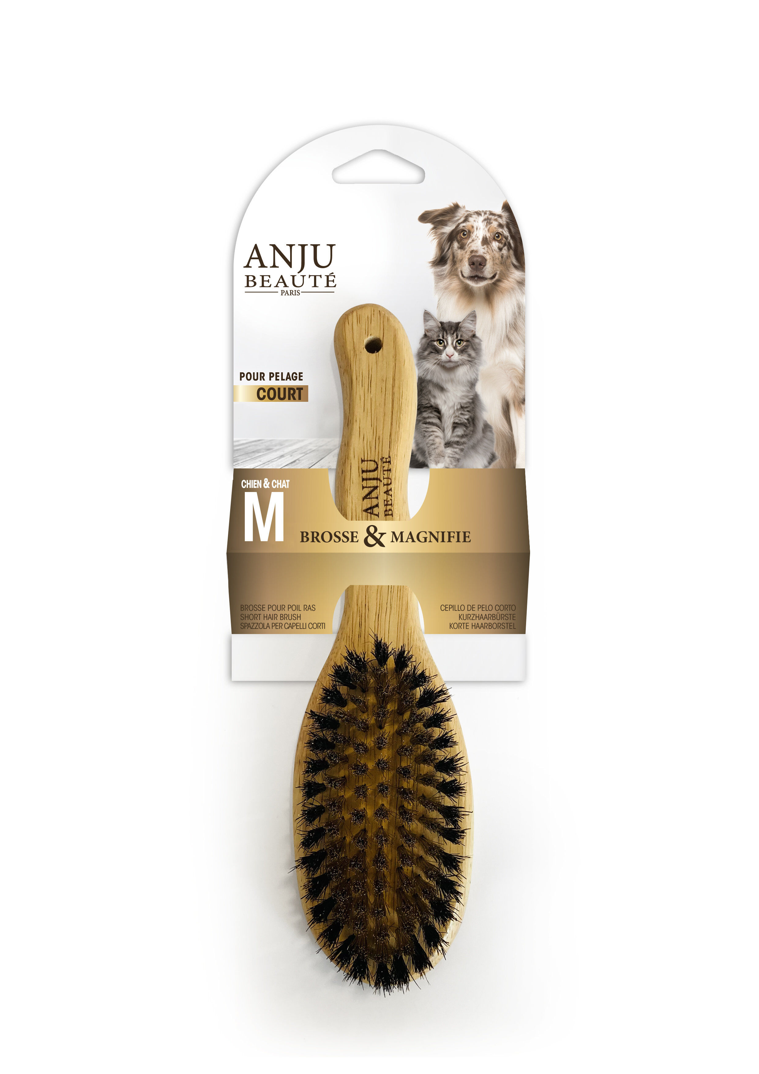 Anju Beaute - Brosse Poils Ras pour Chiens et Chats - M Image num&eacute;ro 1