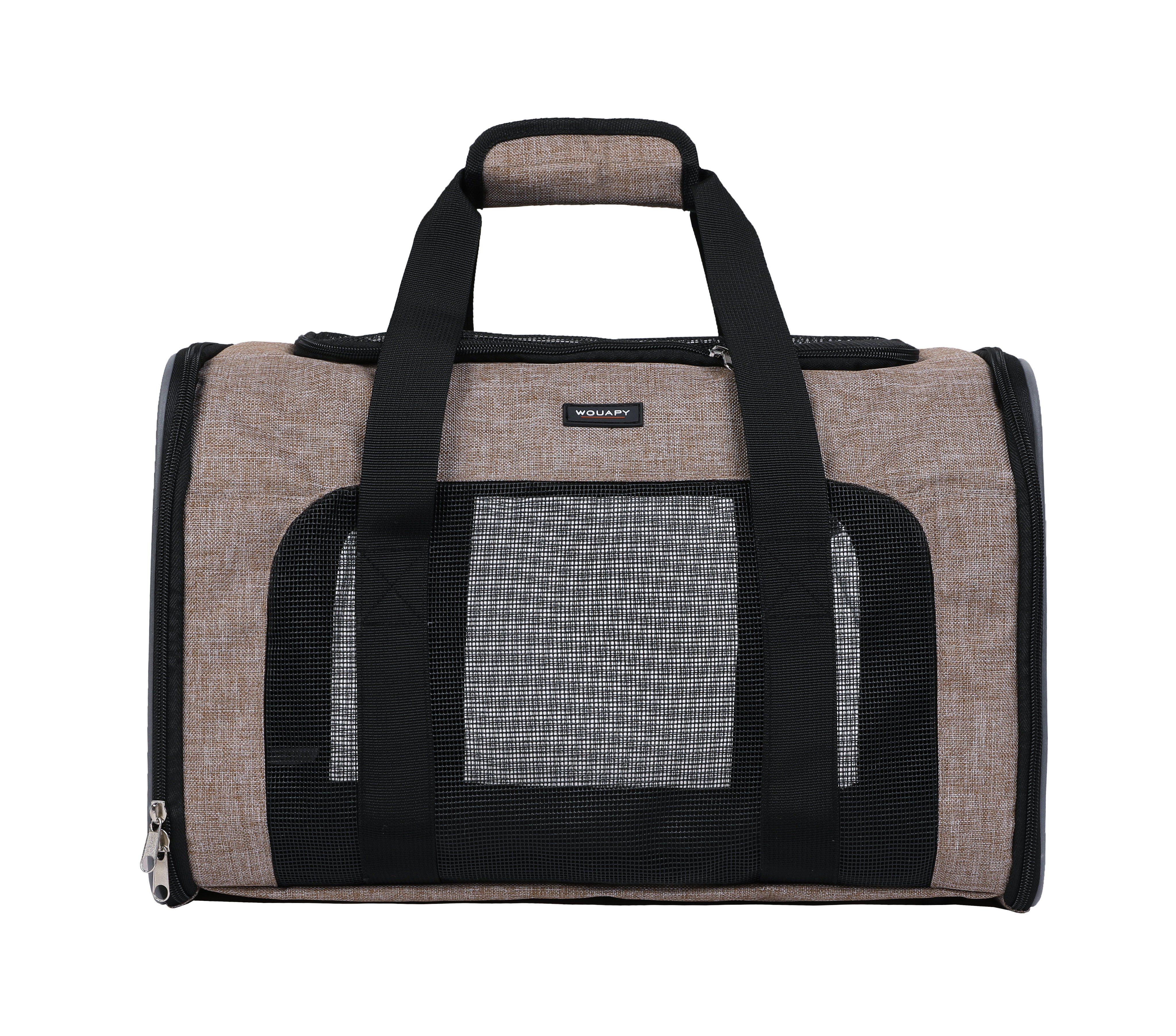 Wouapy - Sac de Transport D&eacute;tente Beige pour Chien - 45x25x28cm Image num&eacute;ro 1