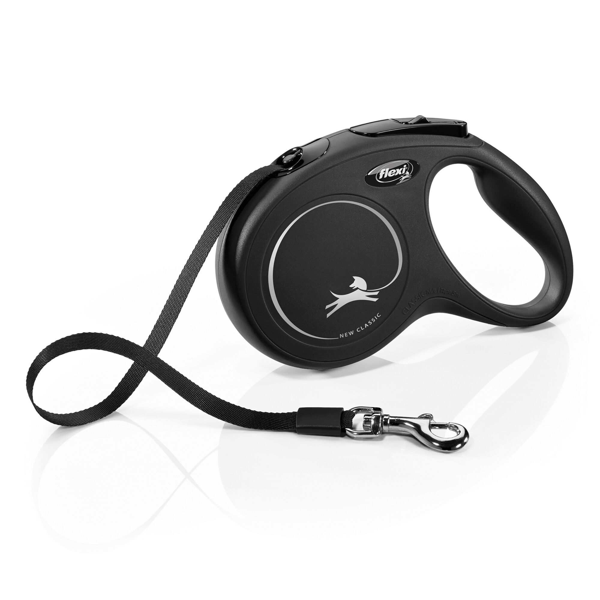 Flexi - Laisse A Enrouleur Classic Sangle Noir M pour Chiens - 5m Image num&eacute;ro 2