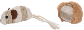 Flamingo - Jouet Faci Souris + Balle Rayé pour Chats - Brun