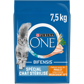 Purina One - Croquettes Stérilisé Bifensis au Poulet pour Chat - 7,5Kg