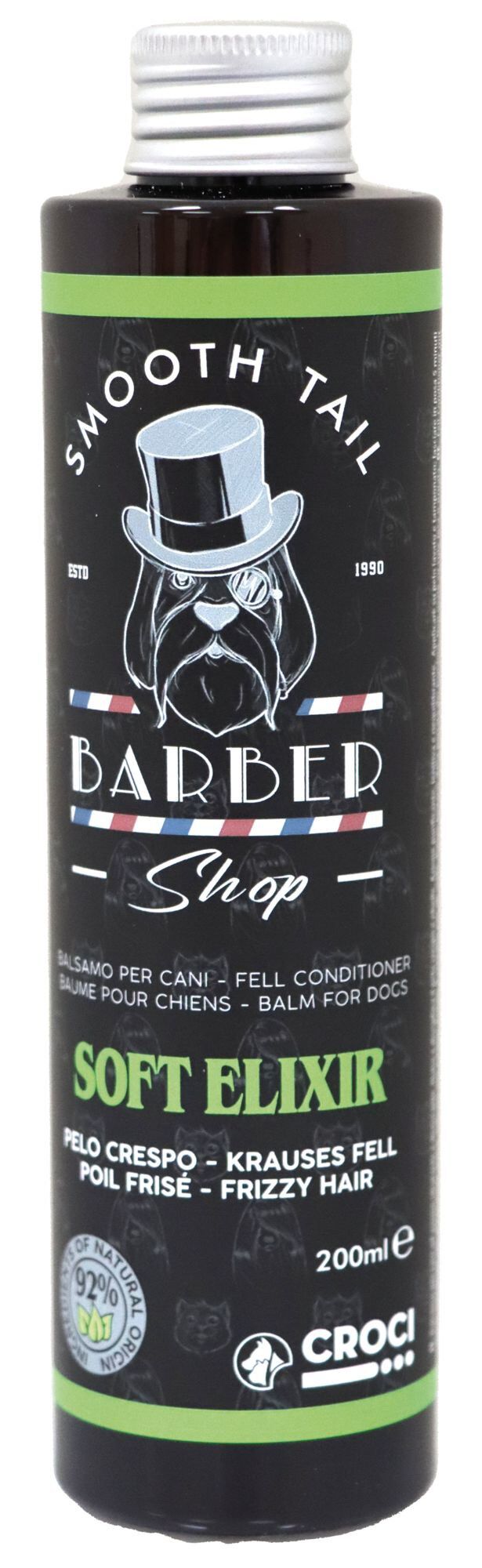 Croci - Apr&egrave;s-Shampoing BARBERSHOP Soft Elixir Poil Fris&eacute; pour Chien - 200ml Image num&eacute;ro 1