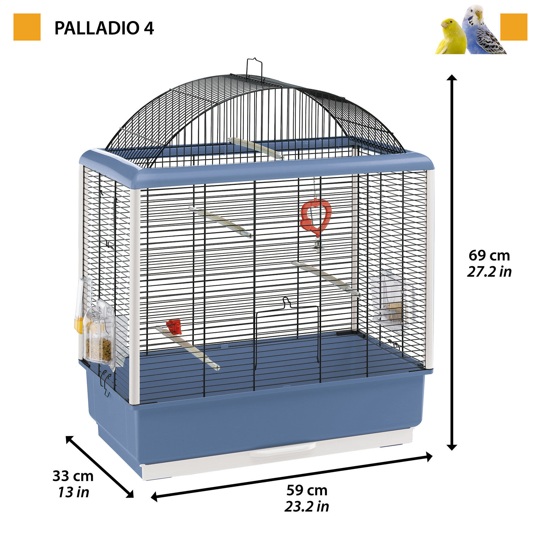 Ferplast - Cage Palladio 4 pour Oiseaux Exotiques - Bleu Image num&eacute;ro 4