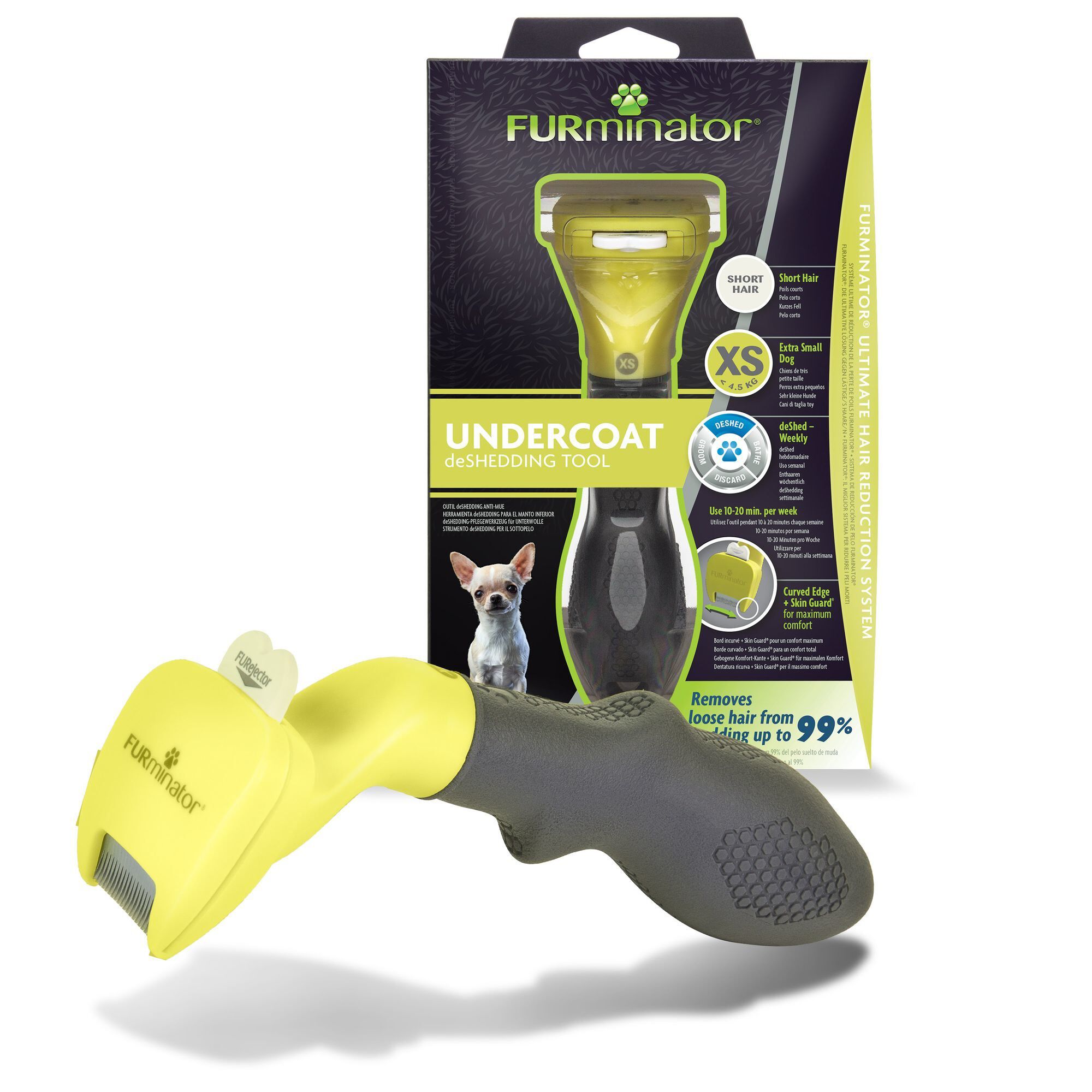 Furminator - Brosse Undercoat tr&egrave;s Petite Taille &agrave; Poils Courts pour Chien - XS Image num&eacute;ro 1