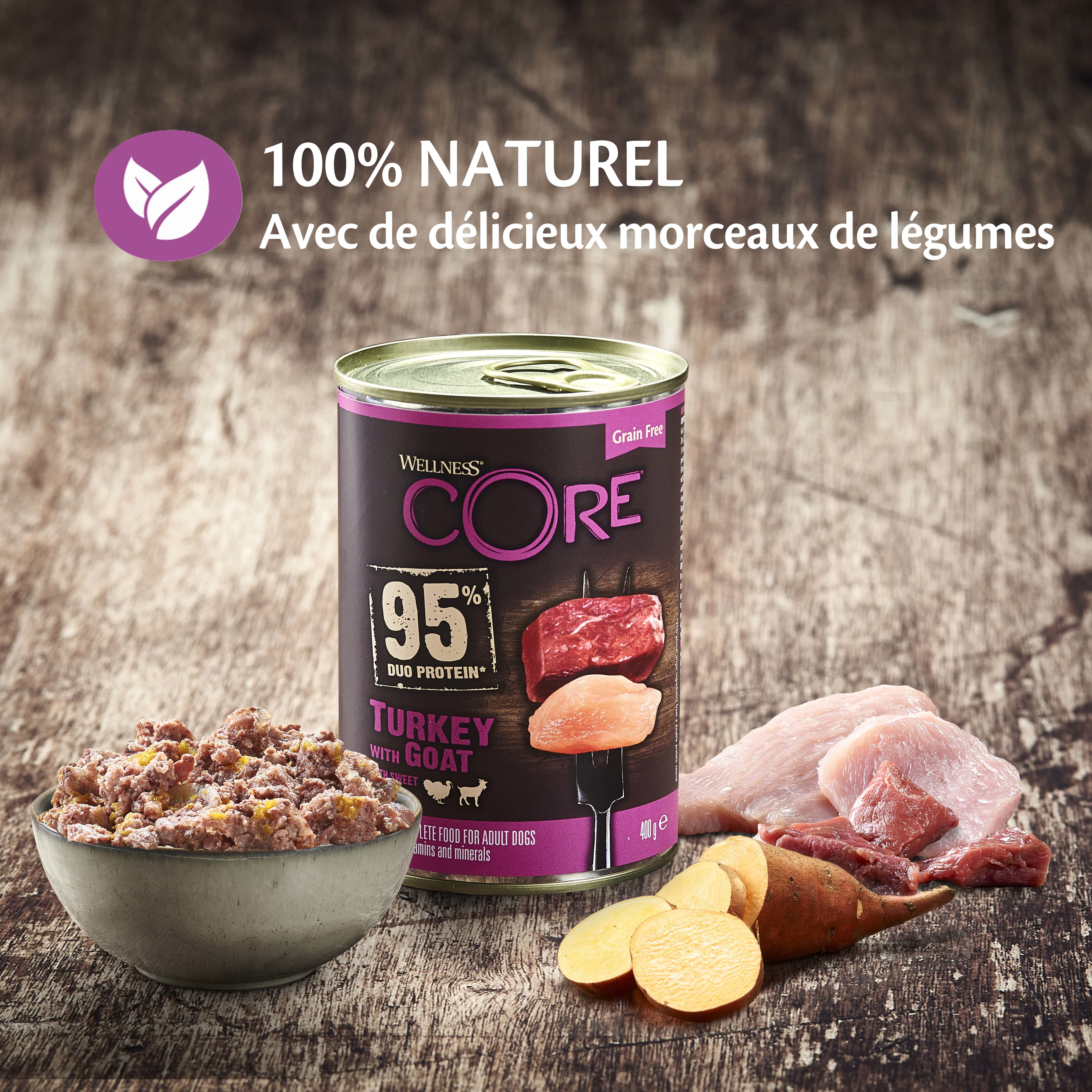 Wellness CORE - Repas Complet 95% de Dinde et Ch&egrave;vre pour Chien - 400g Image num&eacute;ro 4