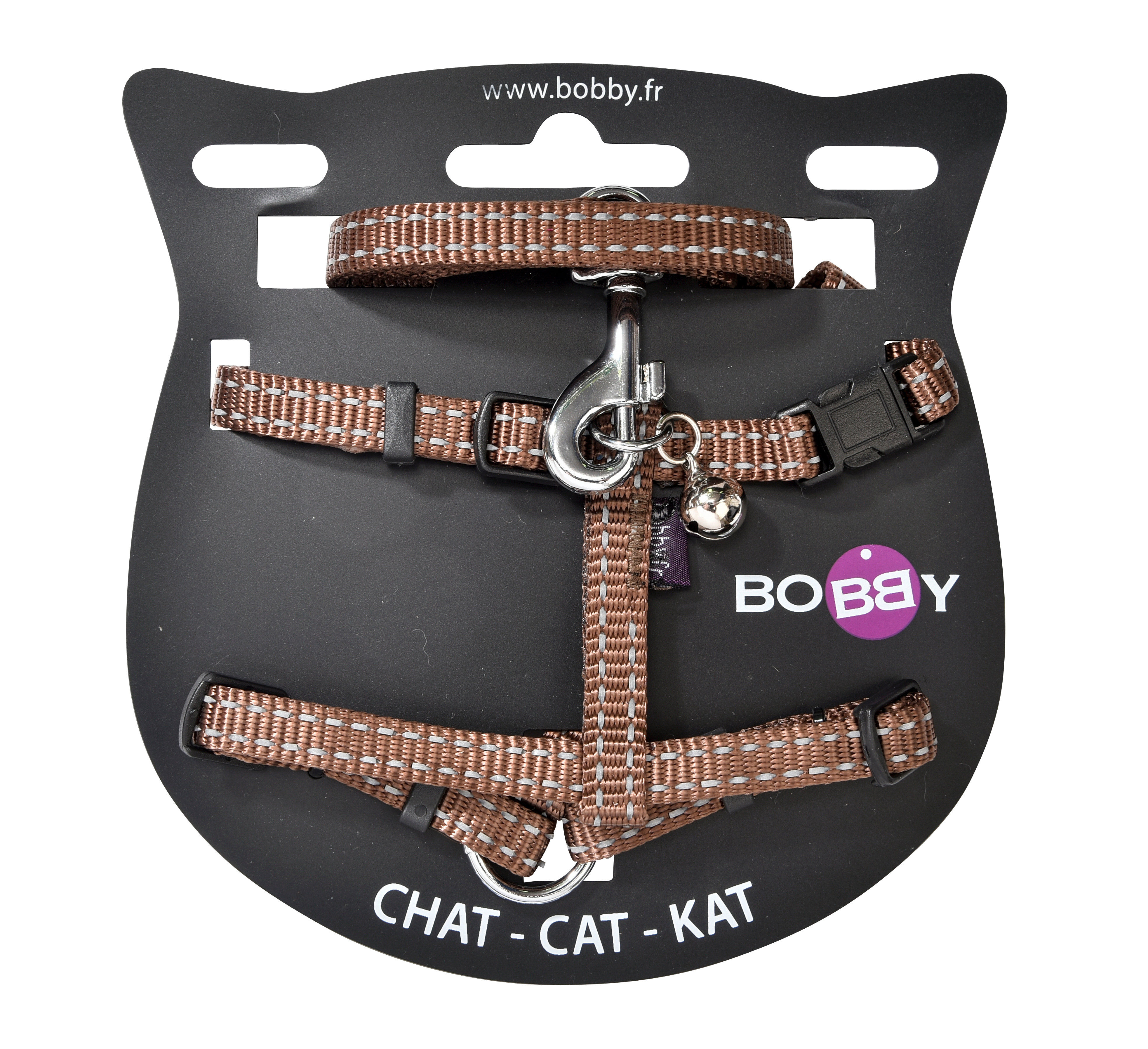 Bobby - Harnais + Laisse Safe 10 Marron pour Chats - 30cm Image num&eacute;ro 1
