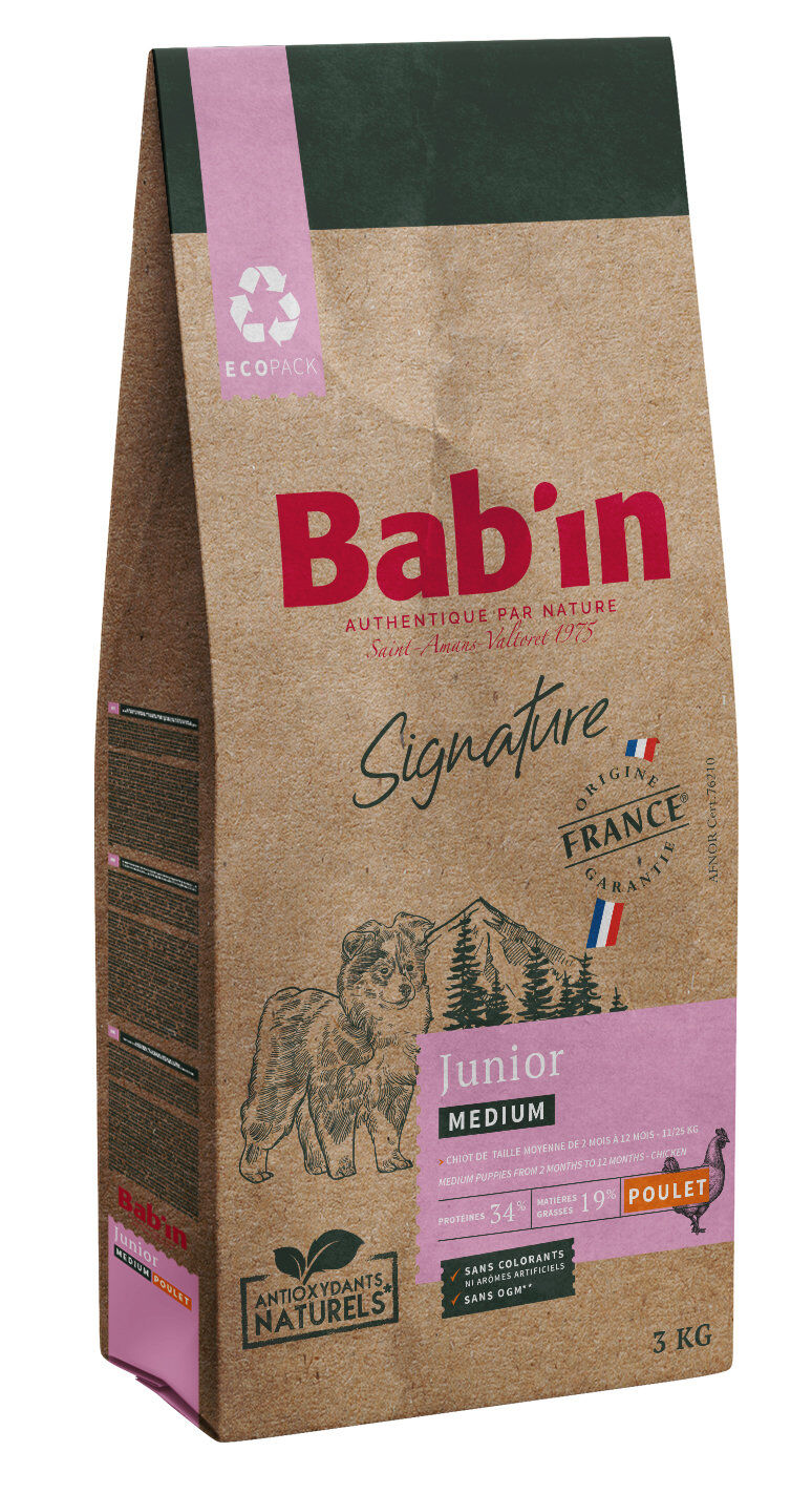 Bab'in - Croquettes Poulet pour Chiots Medium - 3kg Image num&eacute;ro 1