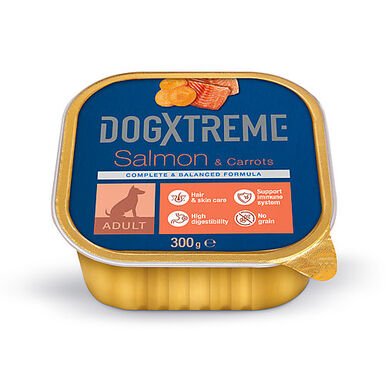 DogXtreme - Boîte au Saumon et aux Carottes pour Chien Adulte - 300g