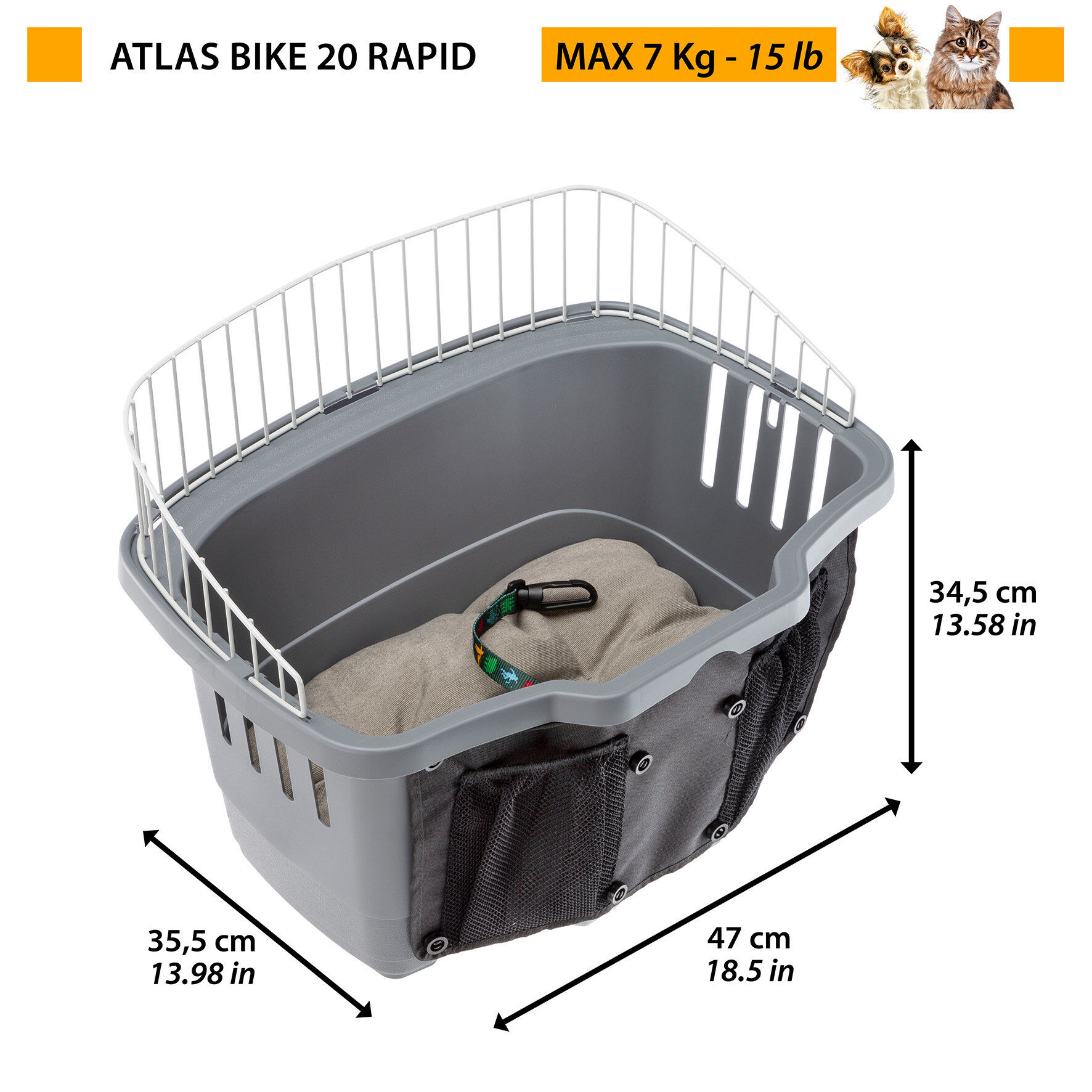 Ferplast - Panier Transport Atlas Bike Rapid 20 pour V&eacute;lo - Gris Image num&eacute;ro 4
