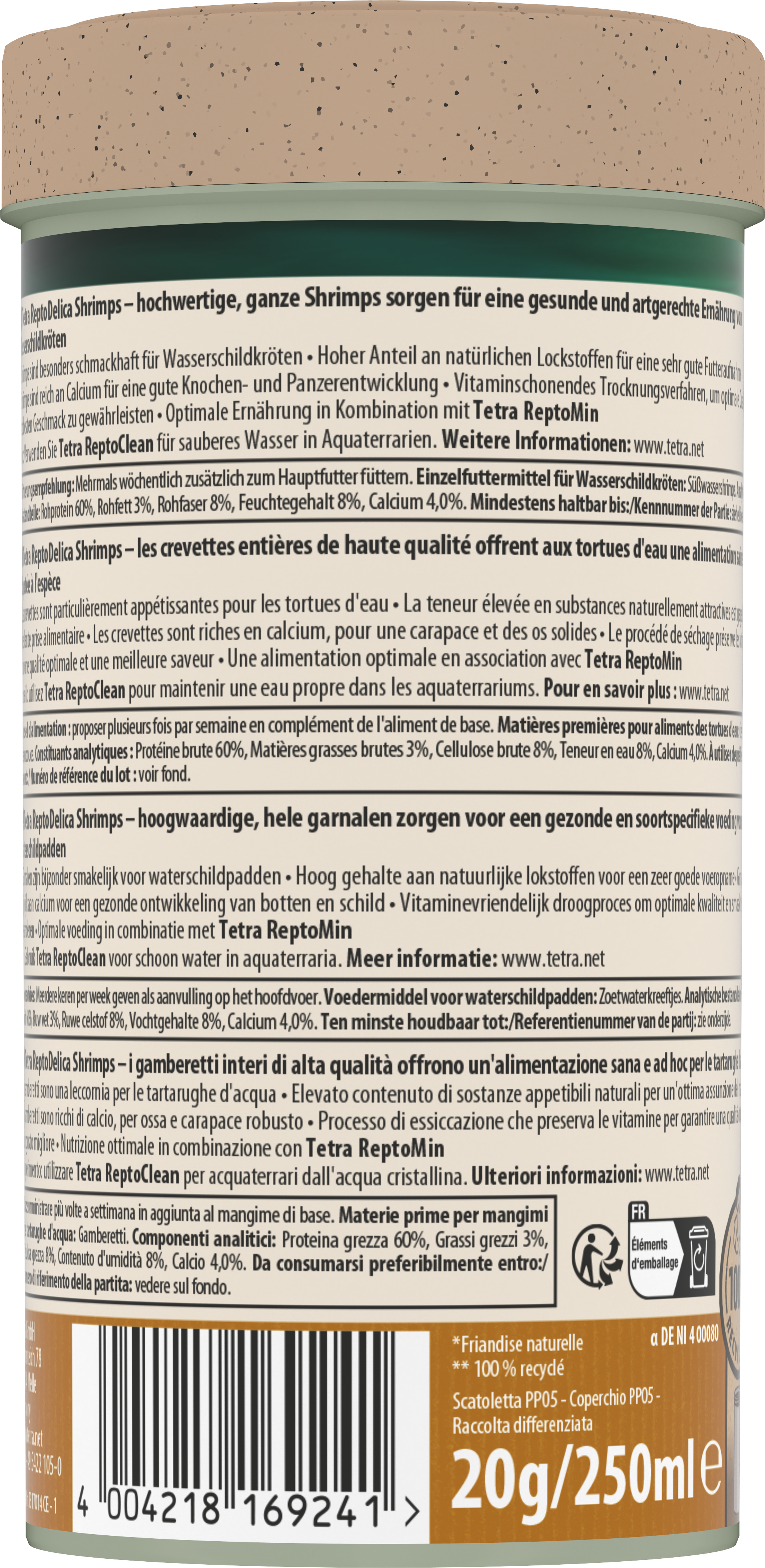 Tetra - Aliment ReptoDelica Shrimps Crevettes pour Tortues d'Eau - 250ml Image num&eacute;ro 2