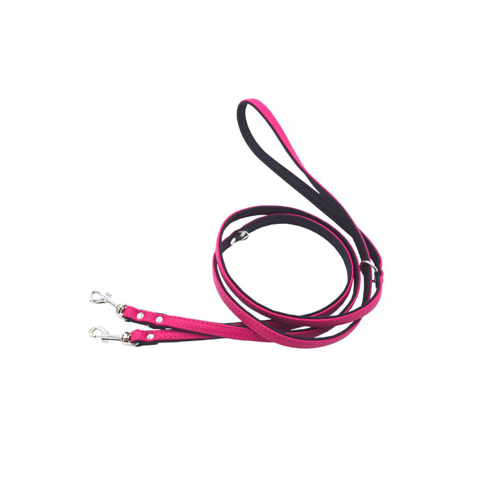 Comme Un Roi - Laisse Cuir Ajustable So Trendy Rose / Noir pour Chien - 200cm Image num&eacute;ro 1