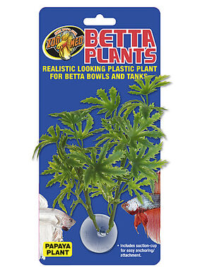 Zoomed - Plante artificielle avec ventouse pour aquarium - Papaya