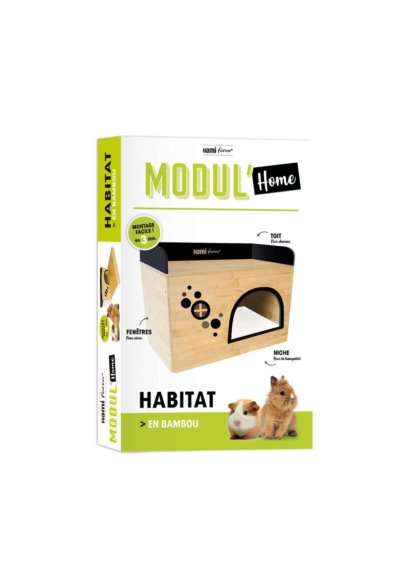 Hamiform - Maisonnette en Bambou MODUL'Home pour Lapin Image num&eacute;ro 1