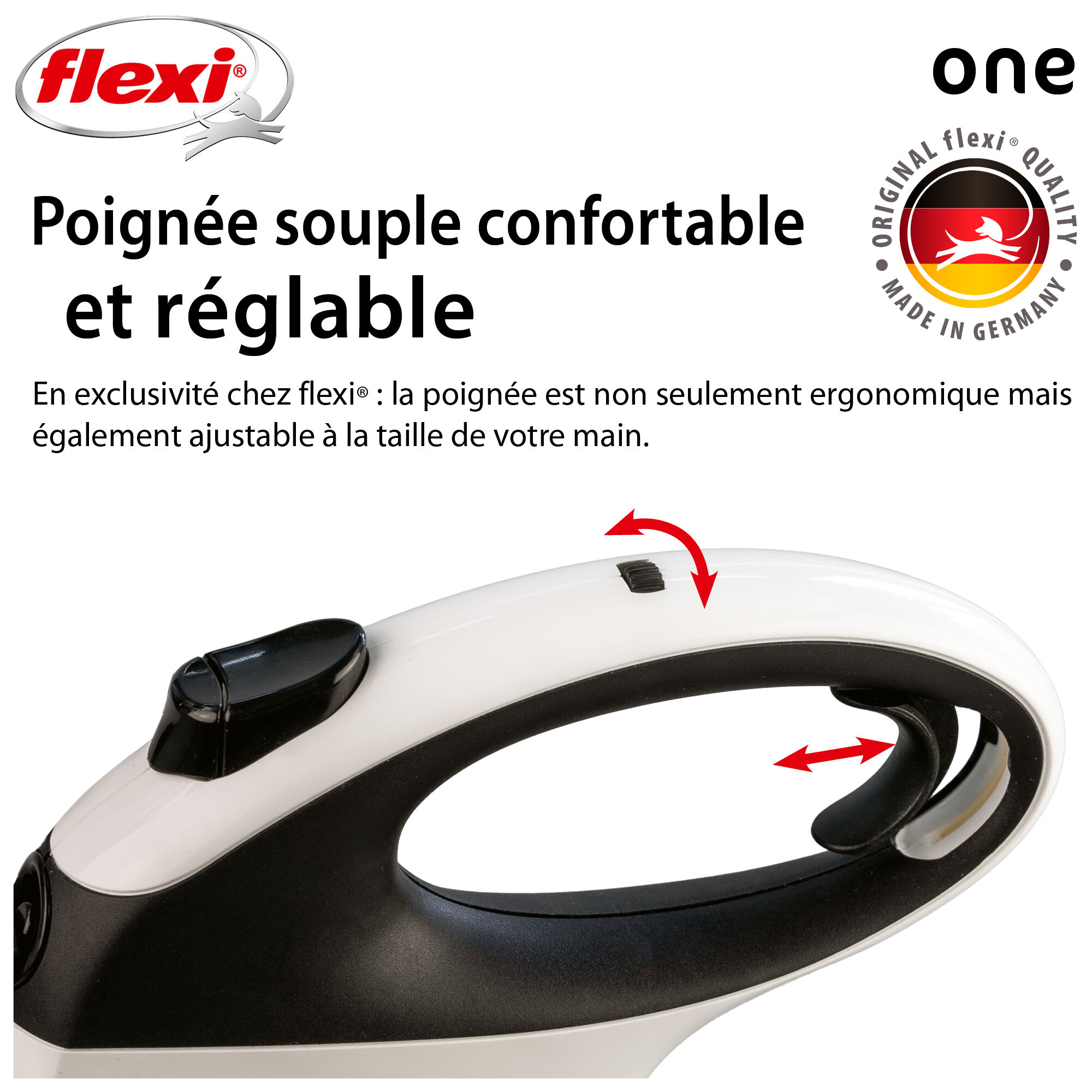 Flexi - Laisse &agrave; Enrouleur One Sangle pour Chiens - 5m Blanc/Noir Image num&eacute;ro 6