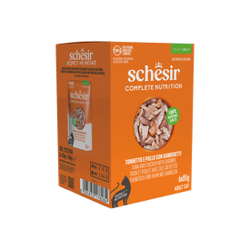 Schesir - Sachets Humides Thon Poulet et Crevettes en Gel&eacute;e pour Chats - 6x85g