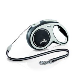 Flexi - Laisse New Confort avec Corde pour Chien Noir