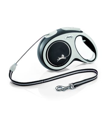 Flexi - Laisse New Confort avec Corde pour Chien Noir