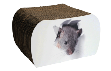 Pet-Design - Griffoir Rat en Carton pour Chats - 29,5X25X17,5cm