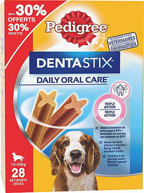Pedigree - Friandises Dentastix pour Chien de Moyenne Taille - x28 dont 30% offerts