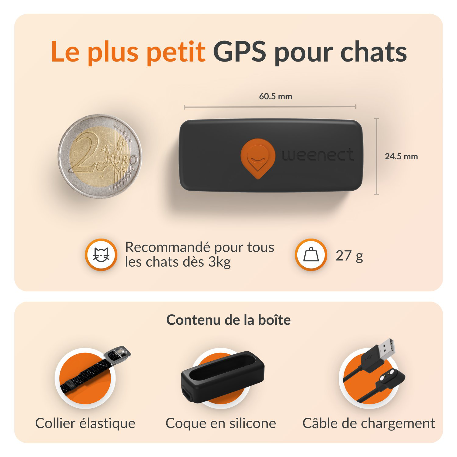 Weenect - Traceur GPS XS Edition 2023 pour Chats - Noir Image num&eacute;ro 8
