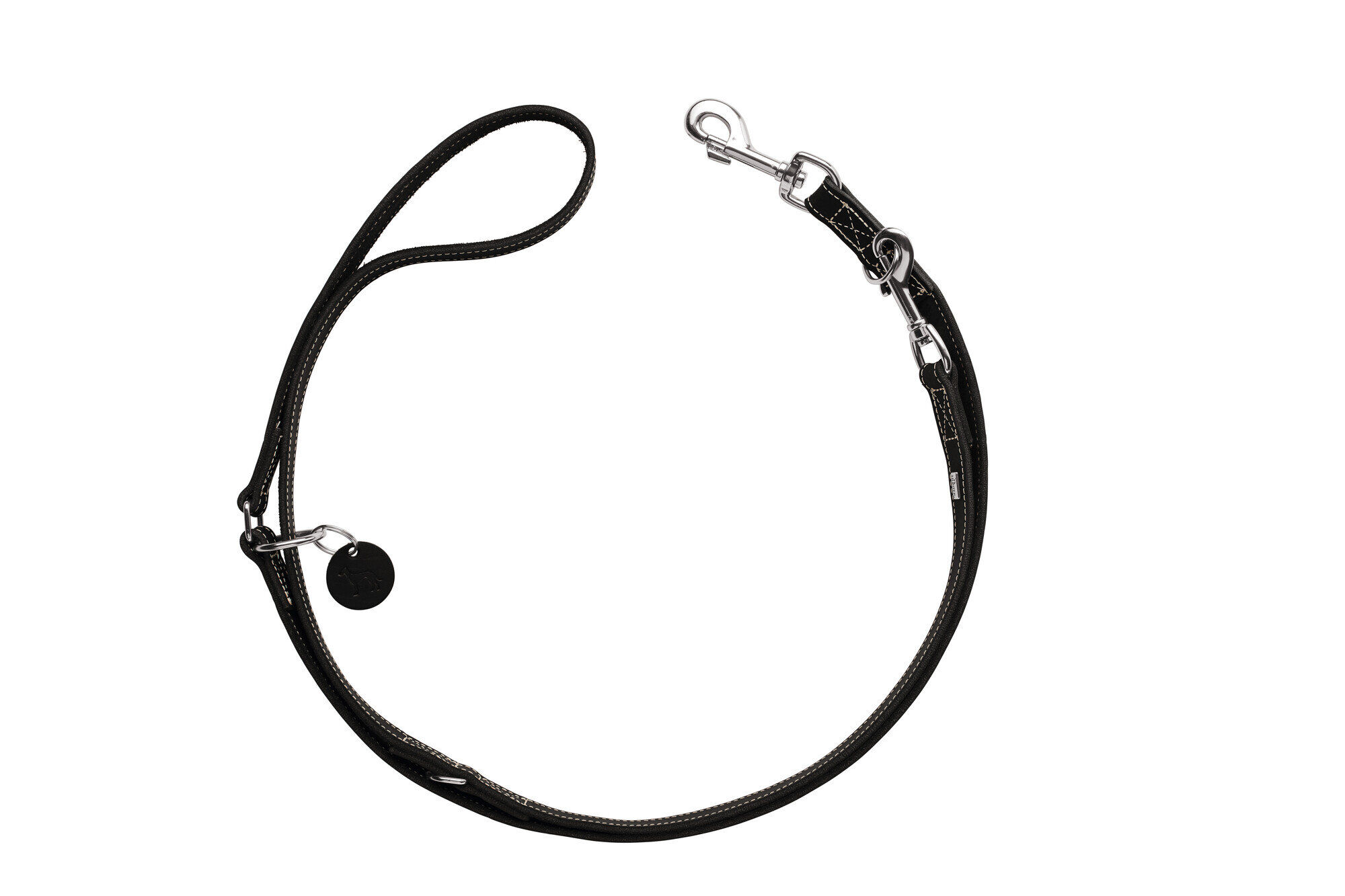Hunter - Laisse Aalborg en Cuir de B&oelig;uf Noir - 1x200cm Image num&eacute;ro 2