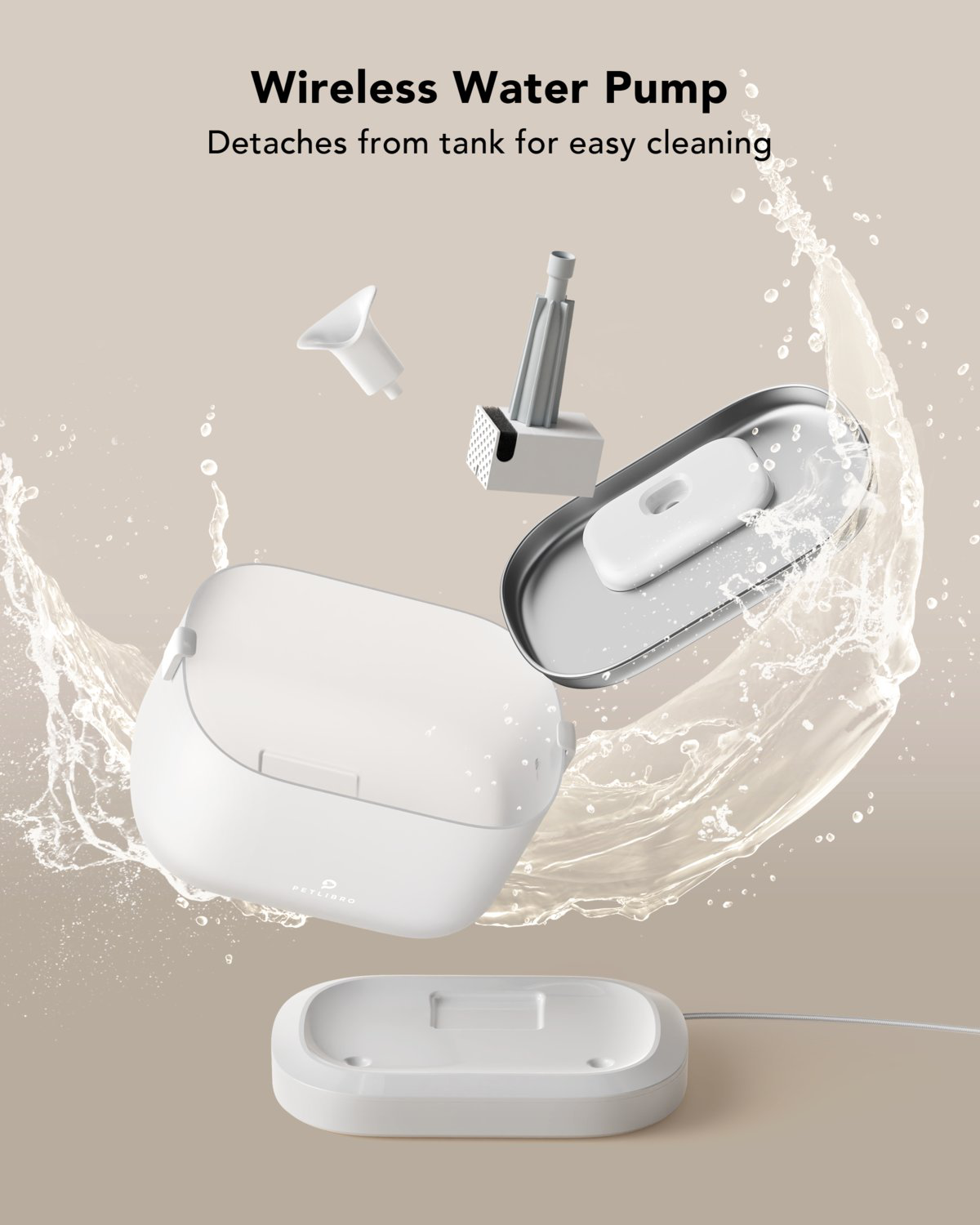 Petlibro - Fontaine &agrave; Eau avec Pompe sans Fil - 2,5L Image num&eacute;ro 4