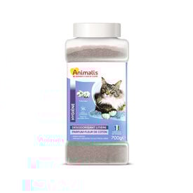 Animalis - Désodorisant pour Litière Parfum Fleur de Coton pour Chat - 700g