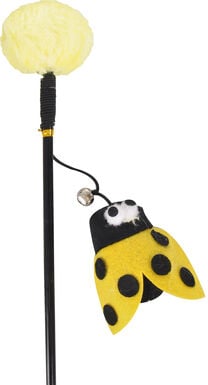Flamingo - Jouet Happy Bug Canne à Pêche Pompon Coccinelle pour Chats -