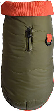 Bobby - Manteau Contraste Kaki pour Chiens -  30cm/S