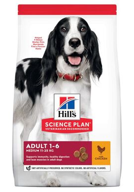 Hill's Science Plan - Croquettes Adult Medium au Poulet pour Chiens - 14Kg