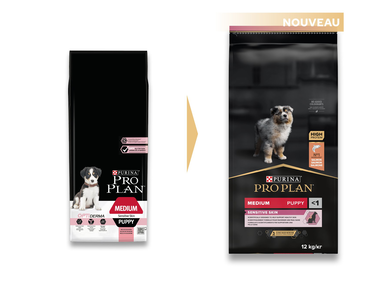 Pro Plan - Croquettes Medium Sensitive Skin Saumon pour Chiot - 12Kg
