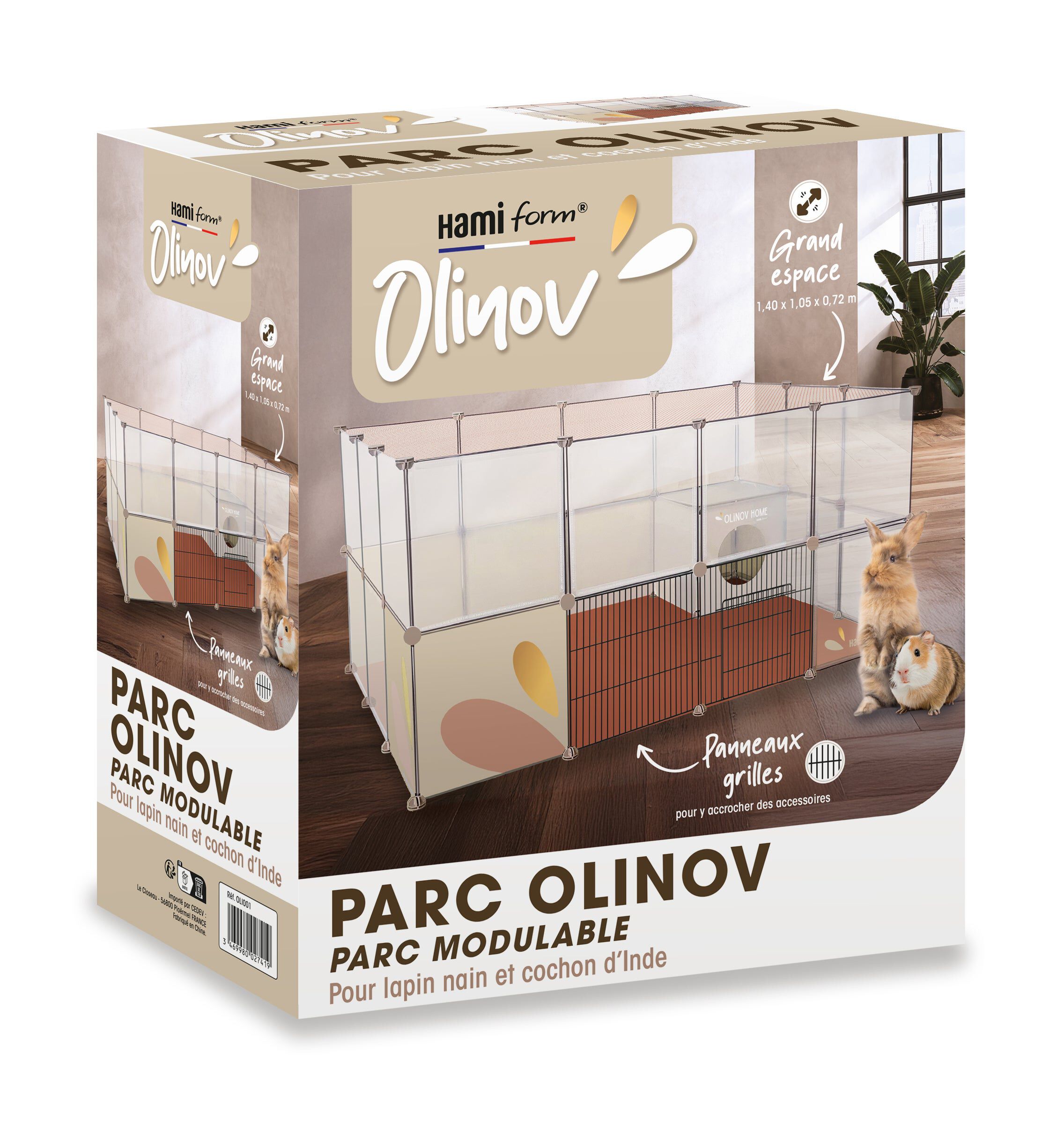 Hamiform - Parc OLINOV Modulable pour Rongeurs - 140x105x72cm Image num&eacute;ro 2