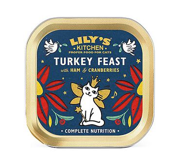 Lily's Kitchen - Barquette Noël Dinde et Jambon pour Chat - 85g