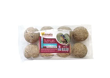 Animalis - Boules de Graisse aux Baies et Insectes pour Oiseaux des Jardins - x8