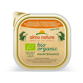 Almo Nature - Pâtée en Barquette Daily Menu Bio au Poulet et Pomme de Terre pour Chien - 300g