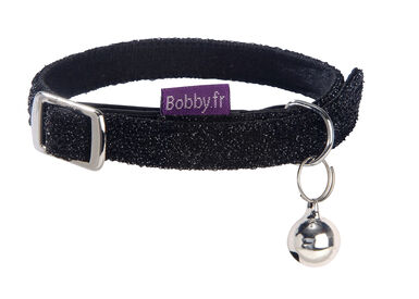 Bobby - Collier Disco Noir pour Chat