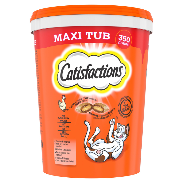 Catisfactions - Friandises Maxi Tub au Poulet pour Chats - 350g Image numéro 1 Catisfactions - Friandises Maxi Tub au Poulet pour Chats - 350g Image numéro 1