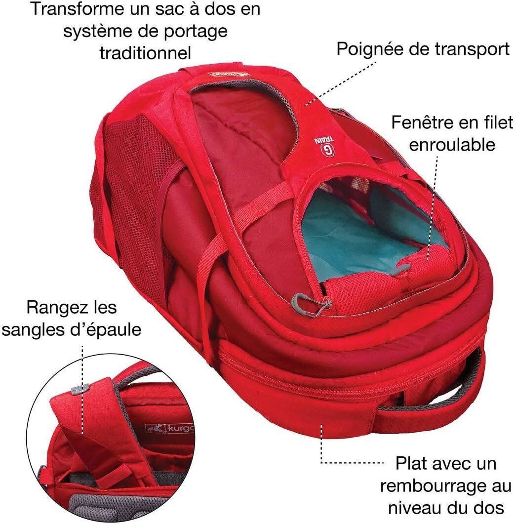 Kurgo - Sac A Dos G-Train K9 pour Chiens - Rouge Image num&eacute;ro 2