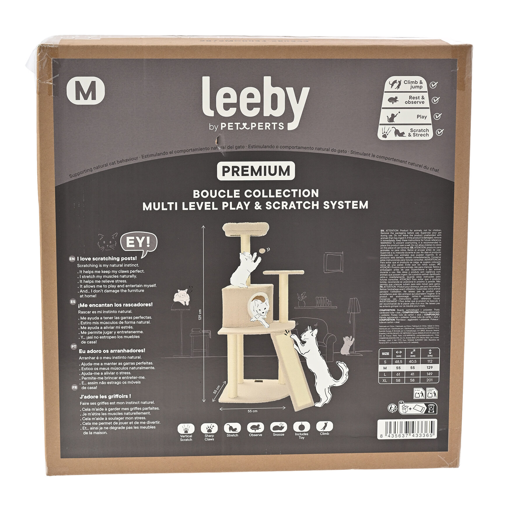 Leeby - Arbre &agrave; Chat Boucle Premium - M Image num&eacute;ro 8