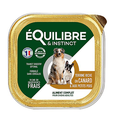 Equilibre & Instinct - Pâtée au Canard et Petits Pois pour Chien - 300g