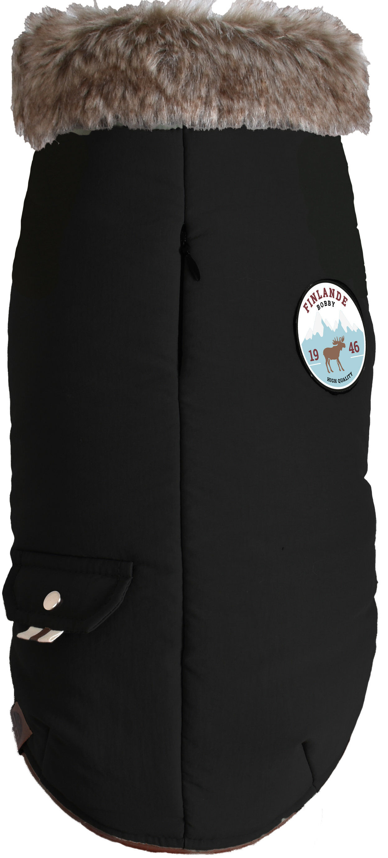 Bobby - Manteau Finlande Noir pour Chiens - 25cm/XS Image num&eacute;ro 1
