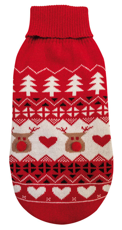 Croci - Pull De Noël Sweater Xmas Deerhappy pour Chiens - 40cm Image numéro 1 Croci - Pull De Noël Sweater Xmas Deerhappy pour Chiens - 40cm Image numéro 1