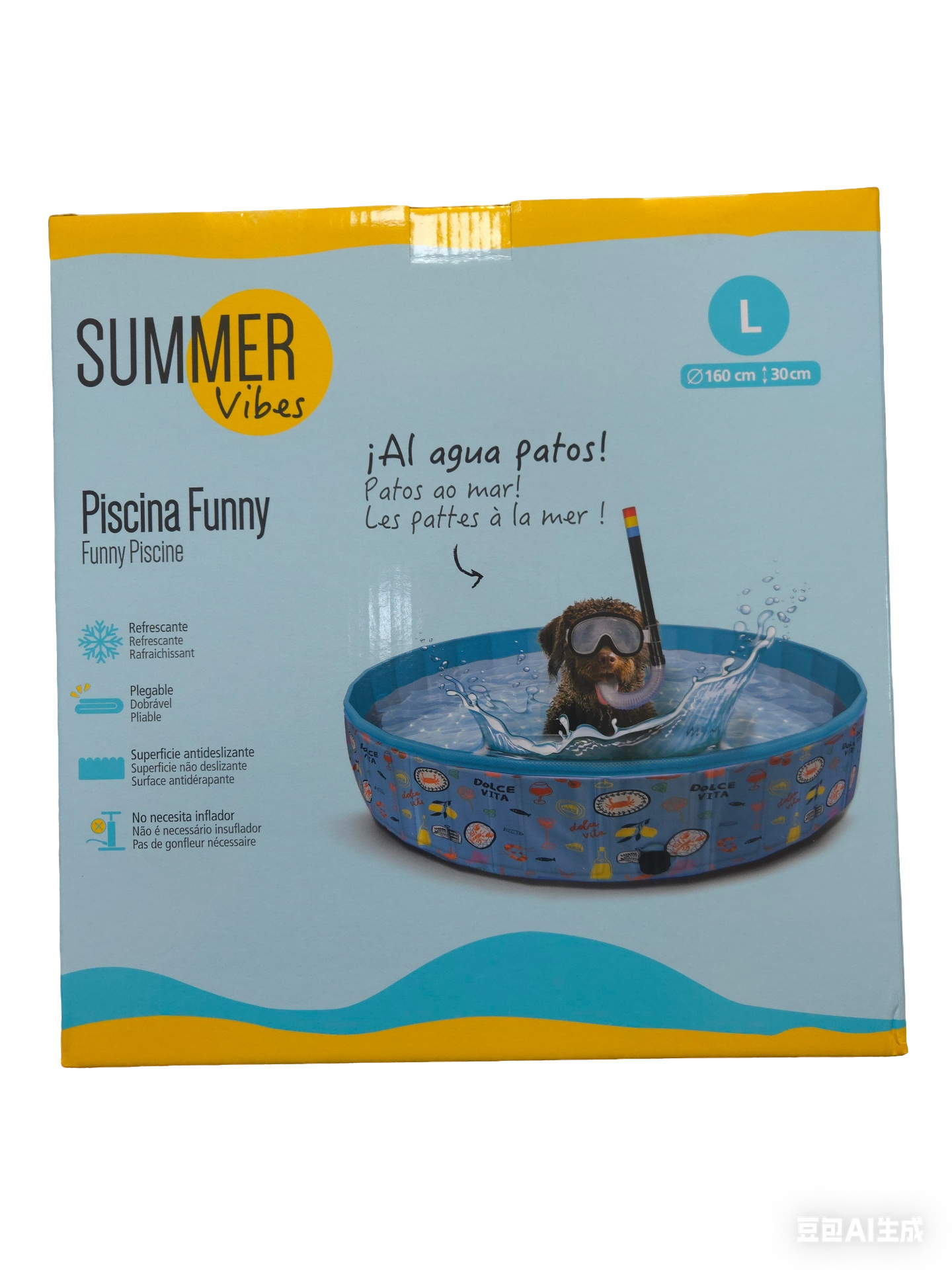Summer Vibes - Piscine Motifs Dolce Vita pour Chiens - L Image num&eacute;ro 3