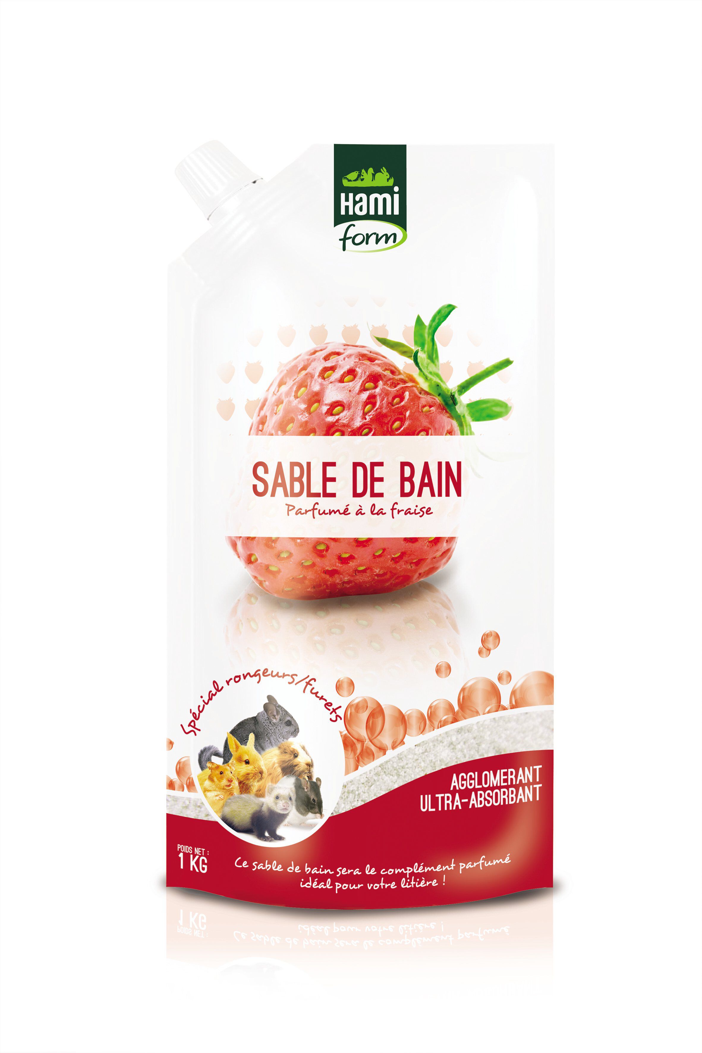 Hamiform - Sable de Bain Fraise pour Rongeur - 1Kg Image num&eacute;ro 1