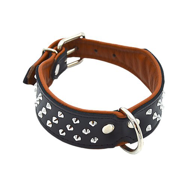 Comme Un Roi - Collier Cuir Clouté So Chic Noir pour Chien - XL