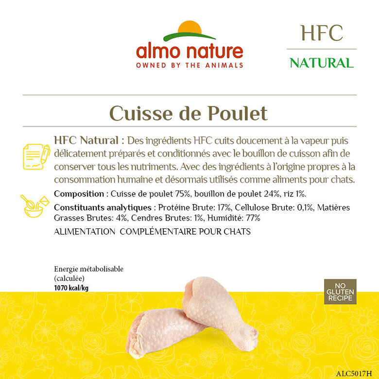 Almo Nature - Pâtée en Boîte HFC Natural Cuisse de Poulet pour Chat - 70g Image numéro 3 Almo Nature - Pâtée en Boîte HFC Natural Cuisse de Poulet pour Chat - 70g Image numéro 3