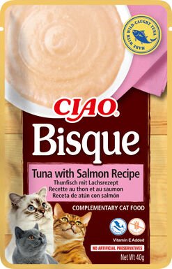 Inaba - Friandises Bisque Recette au Thon et Saumon pour Chats - 40g