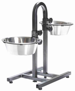 Trixie - Bar pour Chiens Hauteur Réglable en Acier Inox/Métal - 2 x 2.8 l / 24 cm