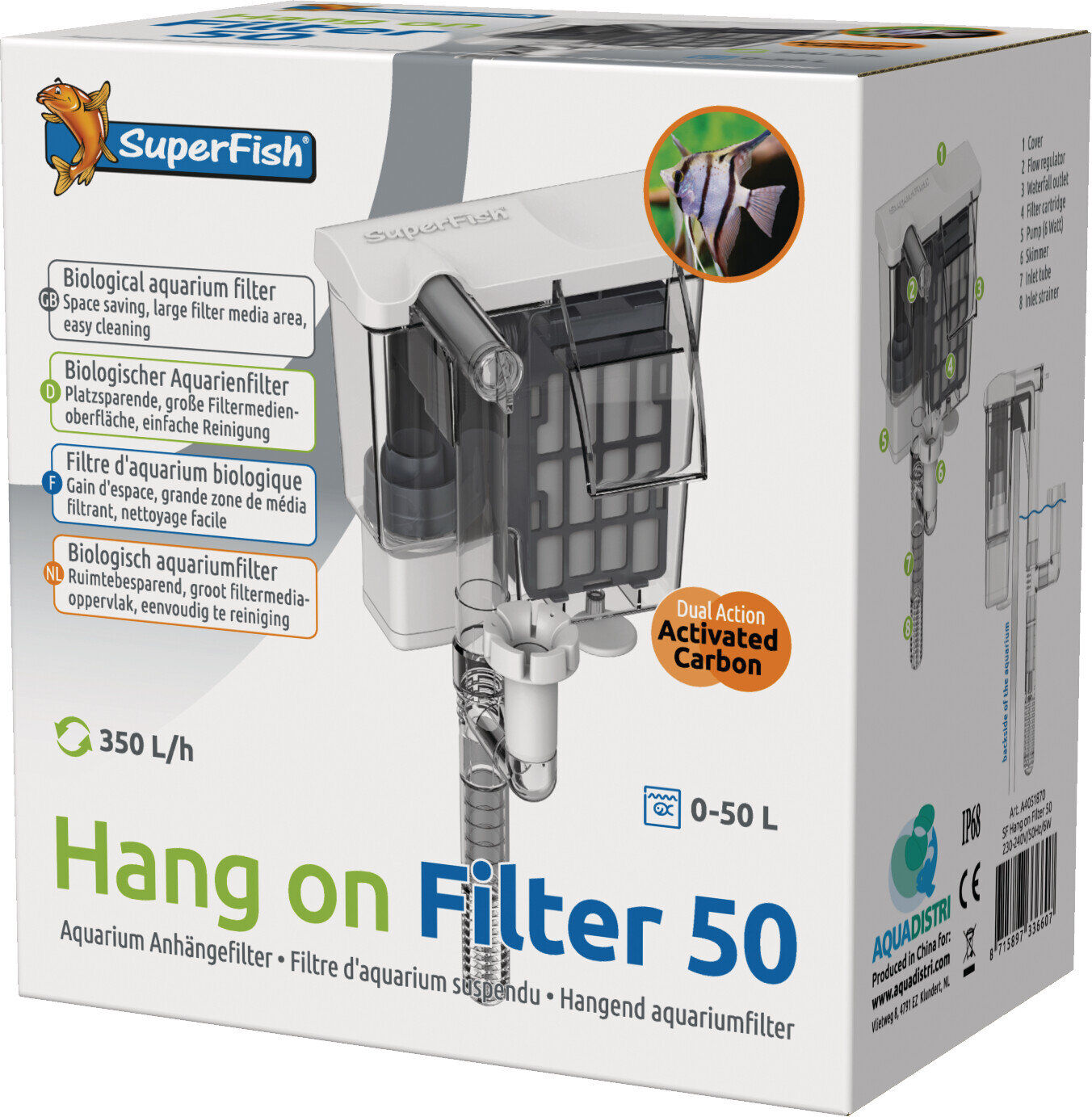 Superfish - Filtre Biologique Hang on Filter 50 Aquarium - 350L/h Image num&eacute;ro 2