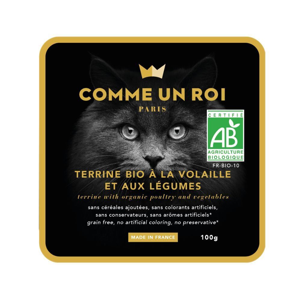 Comme Un Roi - Terrine Bio &agrave; la Volaille pour Chat - 100g Image num&eacute;ro 1